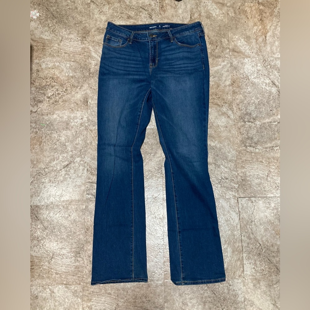 Old Navy Dark Blue Boot Cut Jeans Mid Rise Size 12